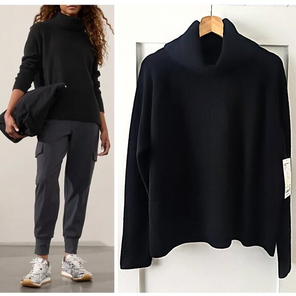 Athleta | Alpine Turtleneck Sweater In Black - Picture 1 of 10